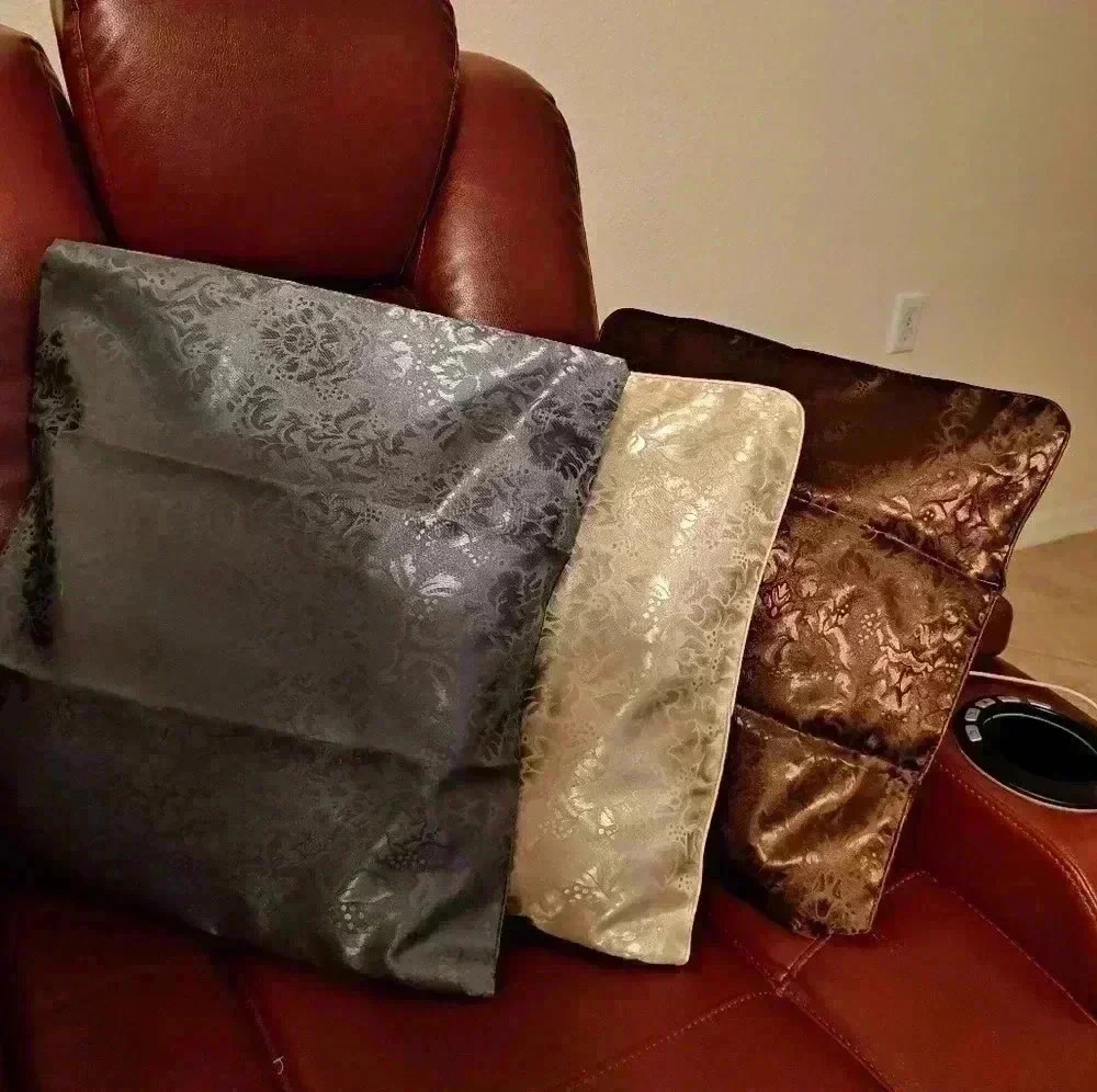 PILLOW COVERS GREY GOLD BROWN BLACK - Picture 6 of 12